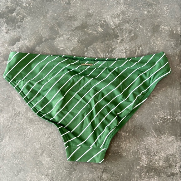 Sea Level Swim green white stripe bikini bottoms size 4 new - Picture 4 of 4